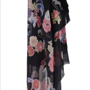 Saint Laurent Serpent& “Love” floral printed scarf